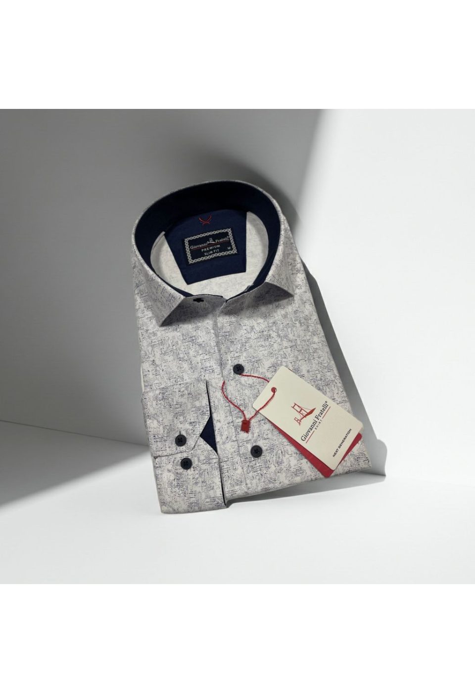 Slim Fit Uzun Kol Desenli Erkek Gömlek 3GMK312440001 - Giovanni Fratelli