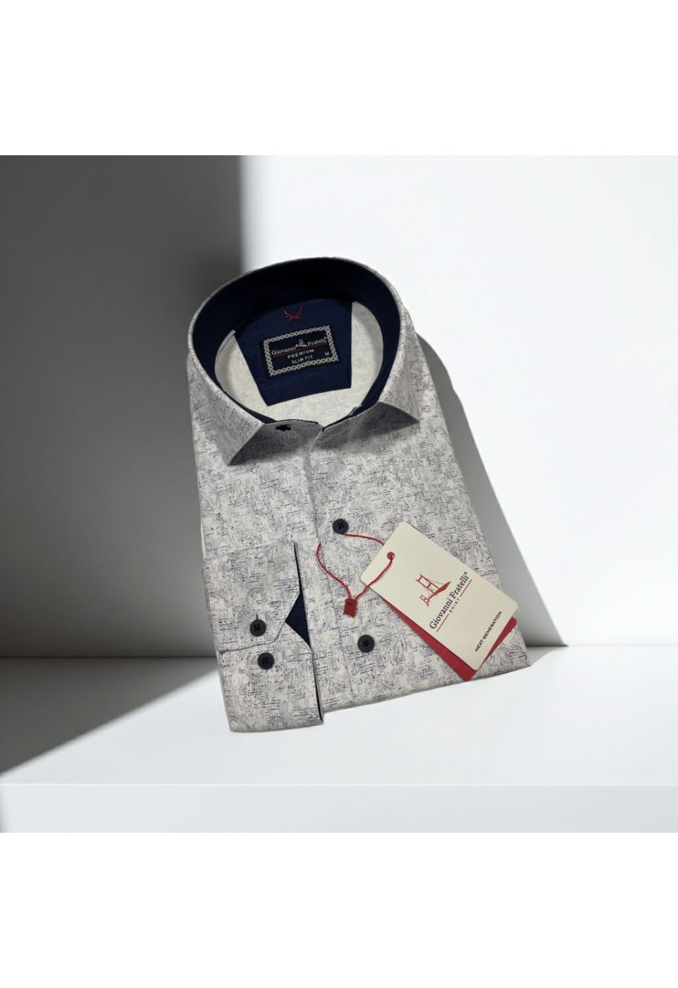 Slim Fit Uzun Kol Desenli Erkek Gömlek 3GMK312440001 - Giovanni Fratelli