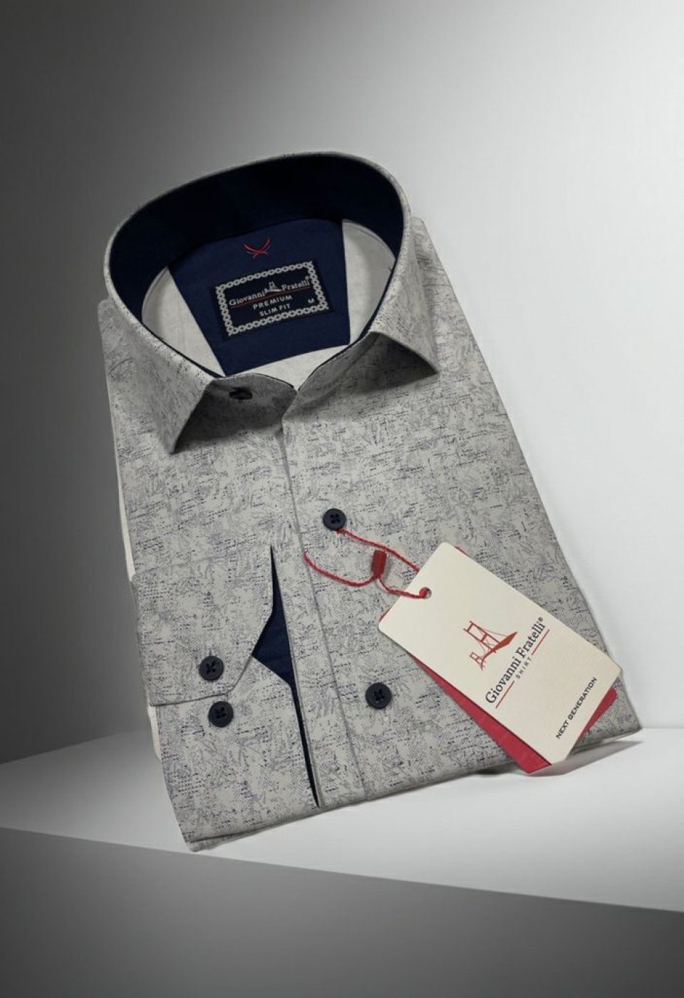 Slim Fit Uzun Kol Desenli Erkek Gömlek 3GMK312440002