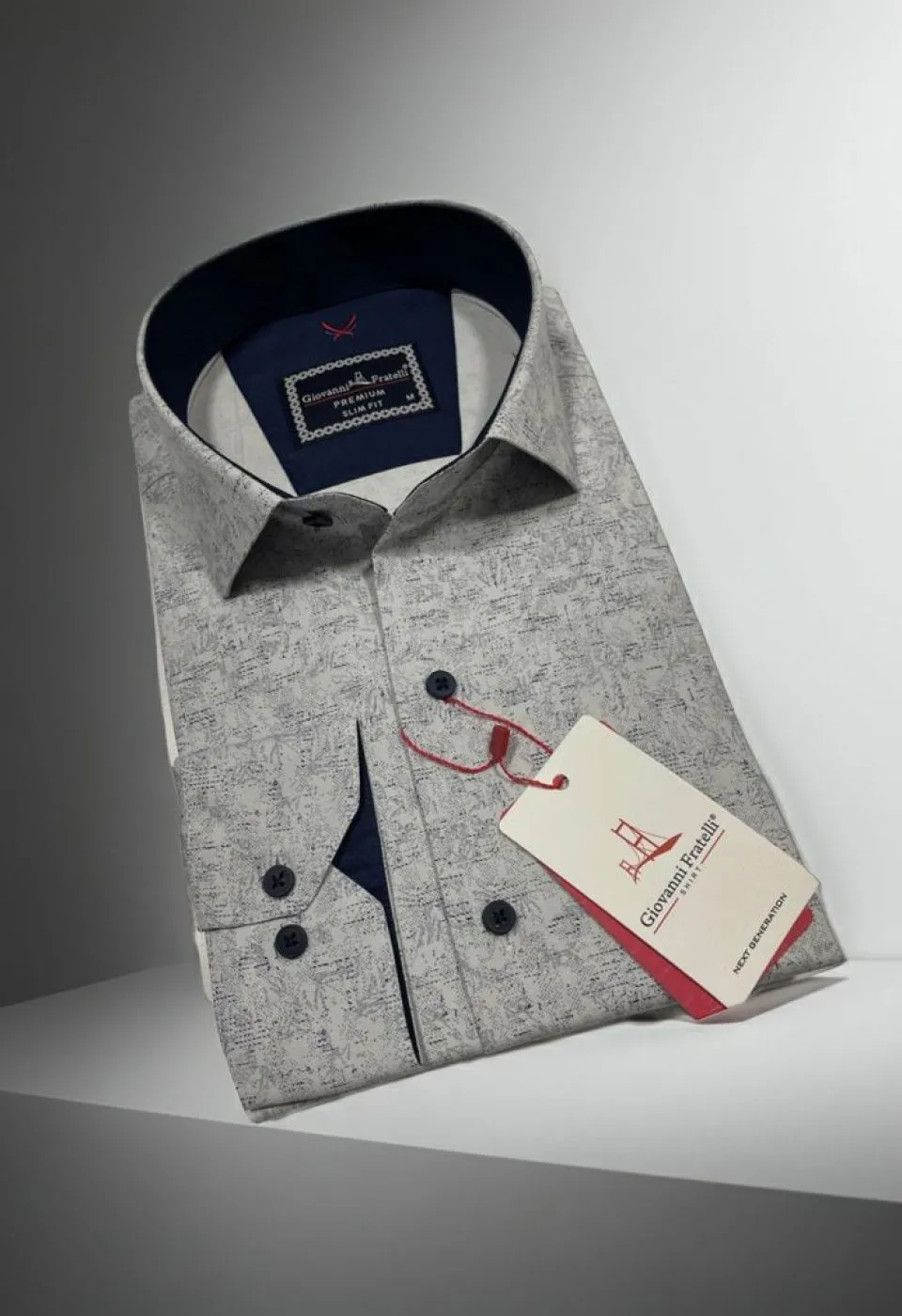 Slim Fit Uzun Kol Desenli Erkek Gömlek 3GMK312440002