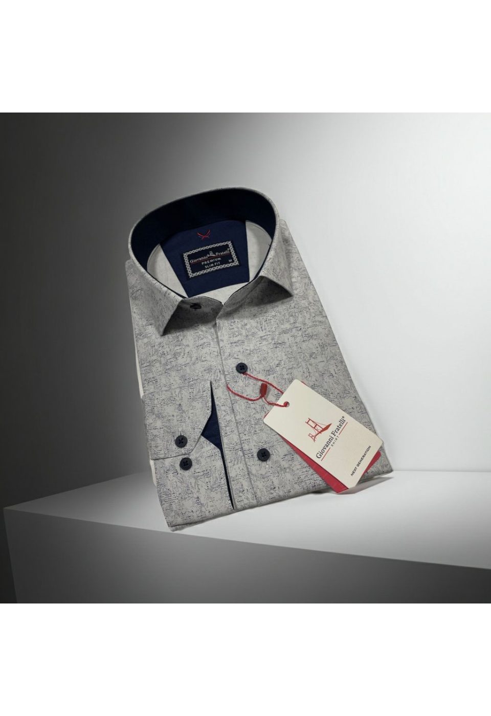 Slim Fit Uzun Kol Desenli Erkek Gömlek 3GMK312440002 - Giovanni Fratelli
