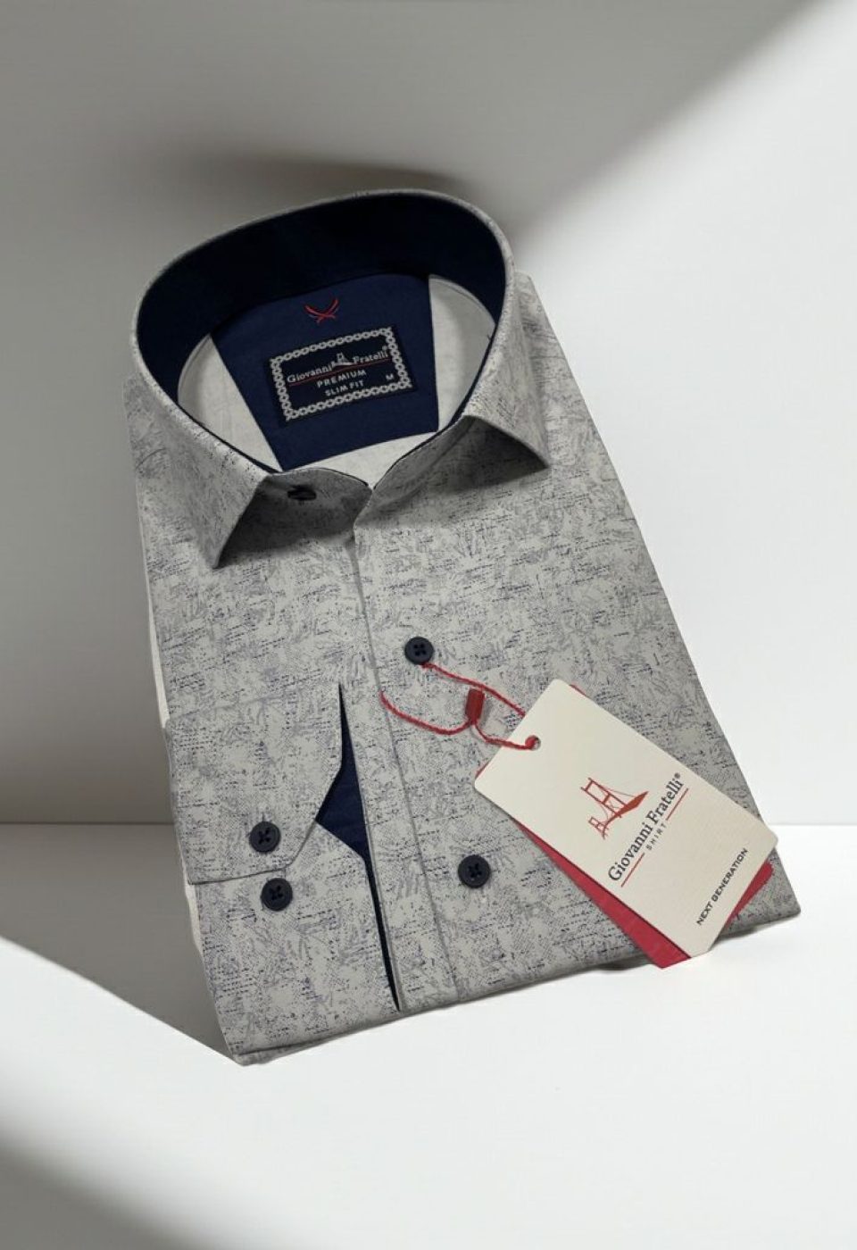 Slim Fit Uzun Kol Desenli Erkek Gömlek 3GMK312440002