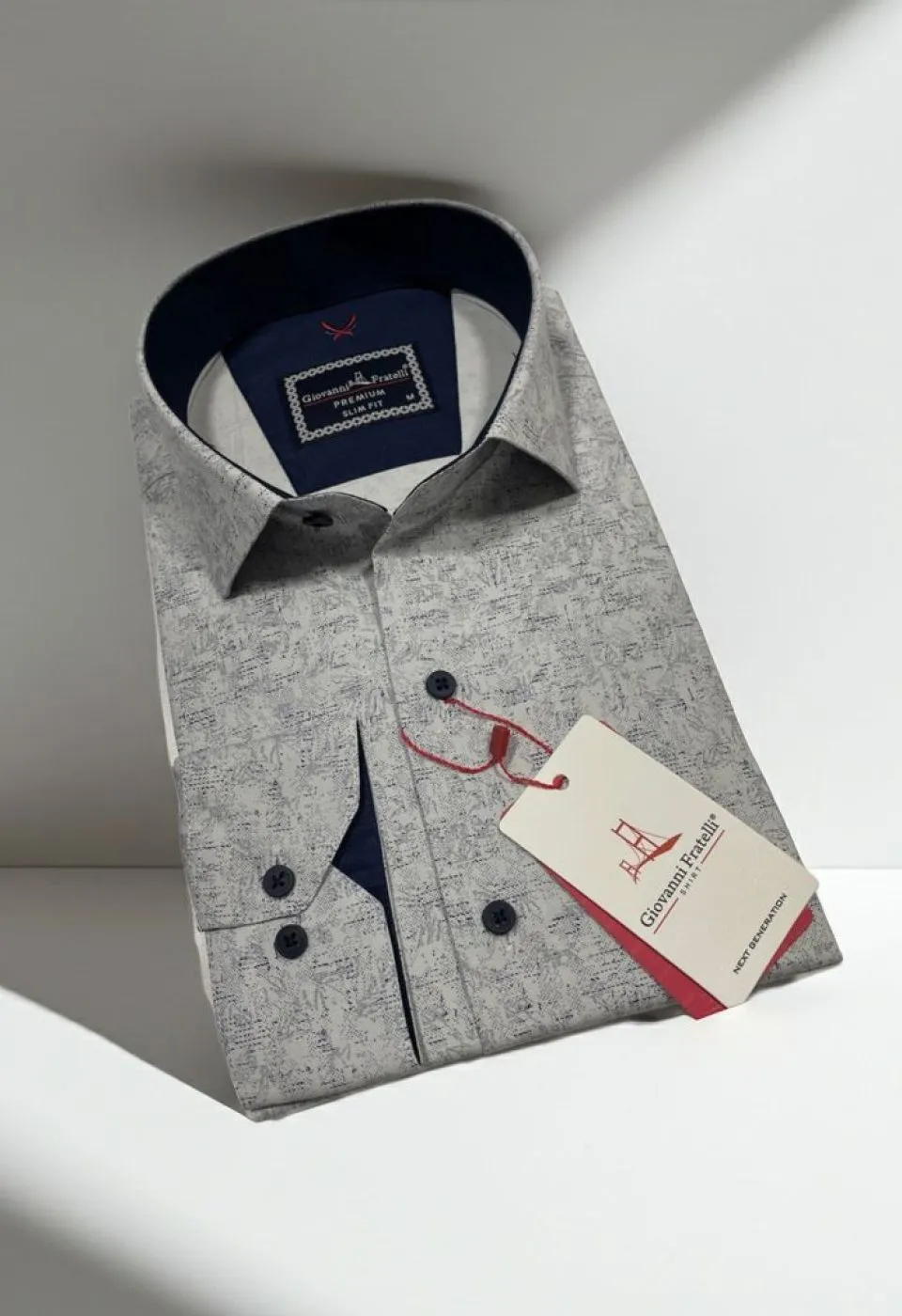 Slim Fit Uzun Kol Desenli Erkek Gömlek 3GMK312440002