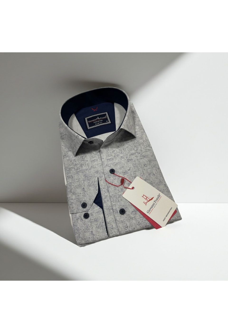 Slim Fit Uzun Kol Desenli Erkek Gömlek 3GMK312440002 - Giovanni Fratelli