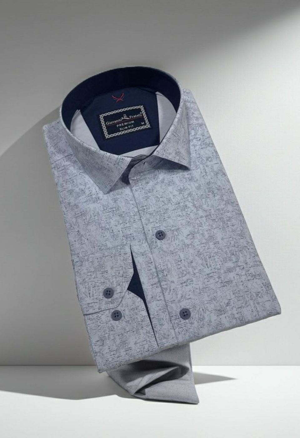 Slim Fit Uzun Kol Desenli Erkek Gömlek 3GMK312440003 - Giovanni Fratelli