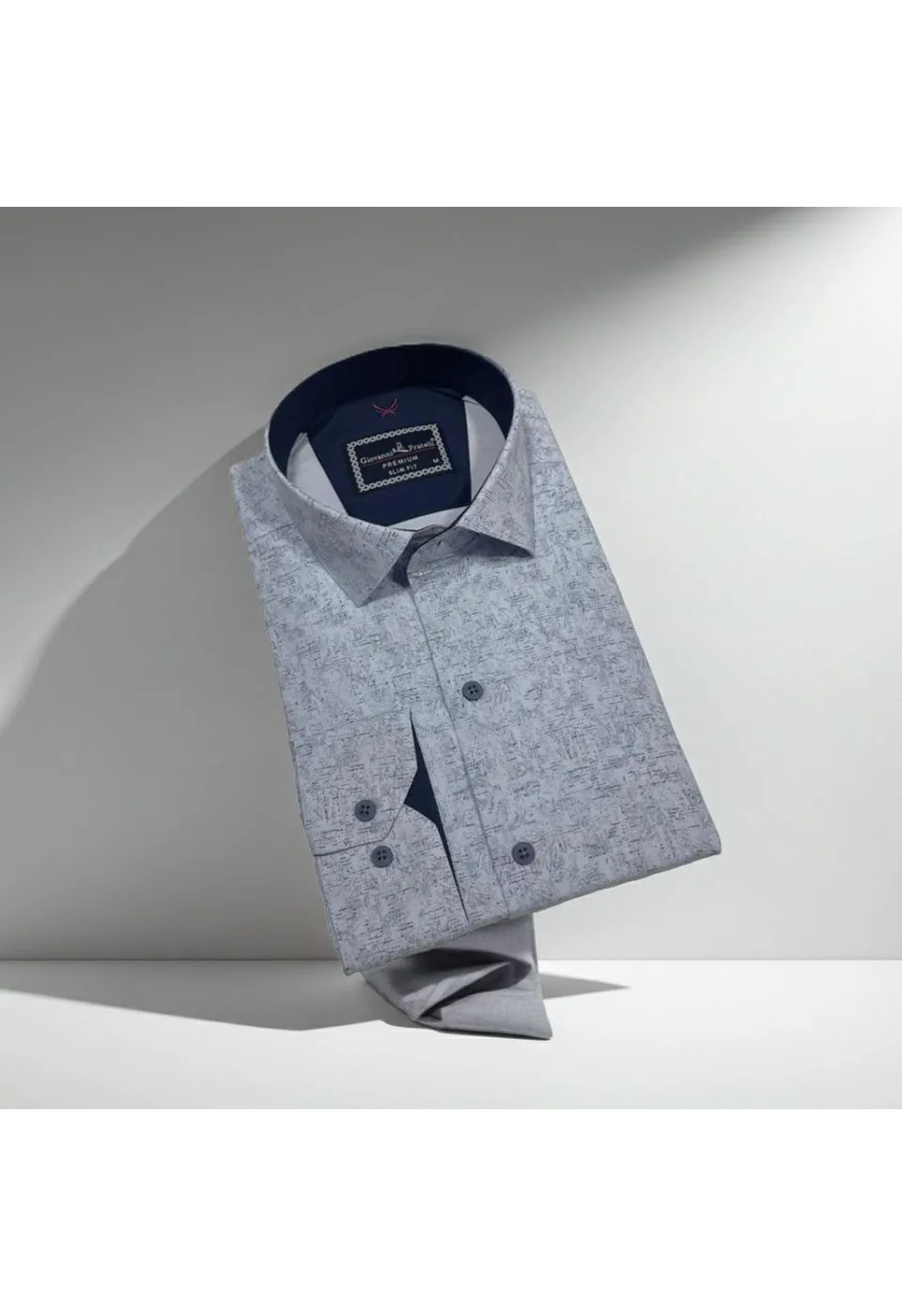 Slim Fit Uzun Kol Desenli Erkek Gömlek 3GMK312440003 - Giovanni Fratelli