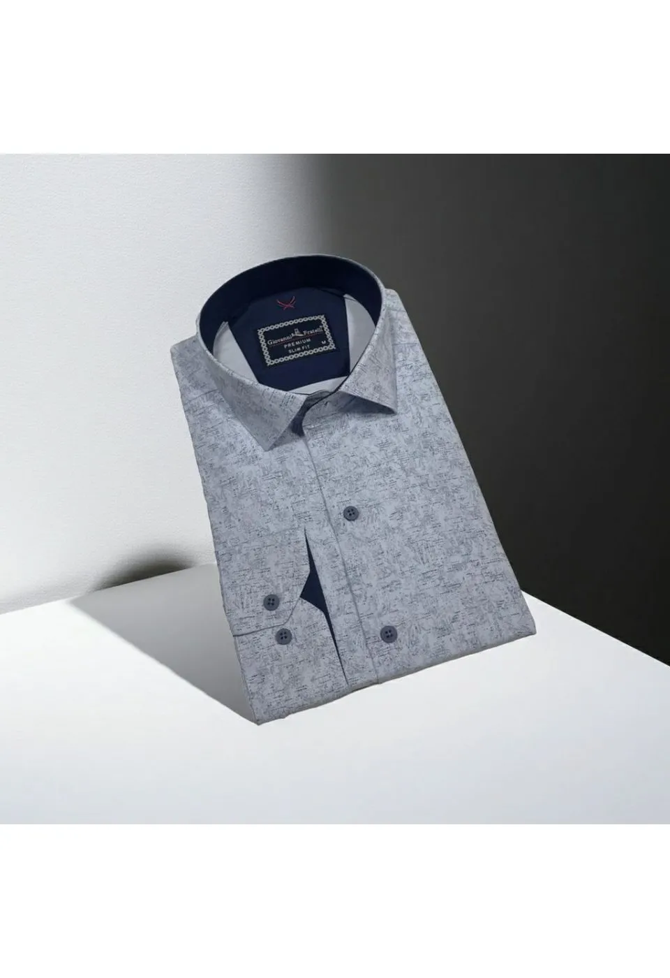 Slim Fit Uzun Kol Desenli Erkek Gömlek 3GMK312440003 - Giovanni Fratelli