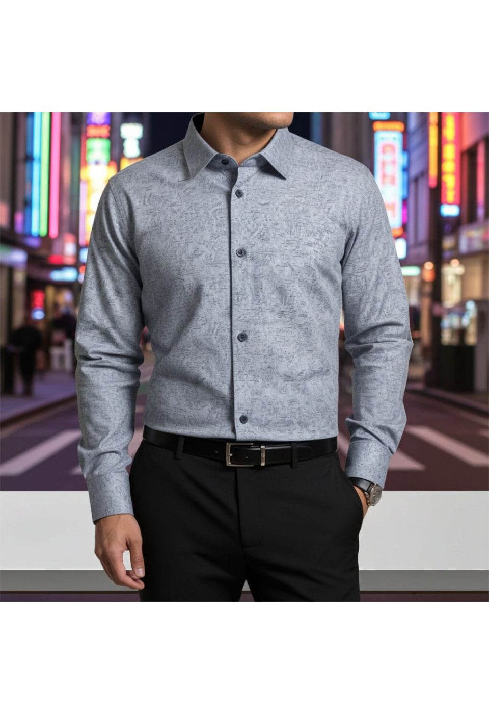Slim Fit Uzun Kol Desenli Erkek Gömlek 3GMK312440003 - Giovanni Fratelli