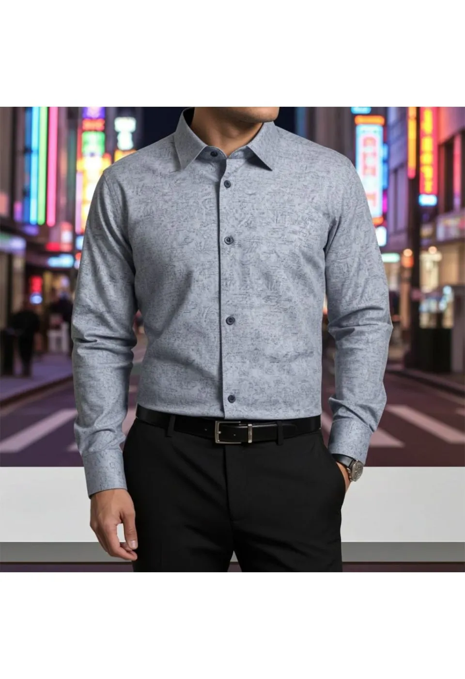 Slim Fit Uzun Kol Desenli Erkek Gömlek 3GMK312440003 - Giovanni Fratelli