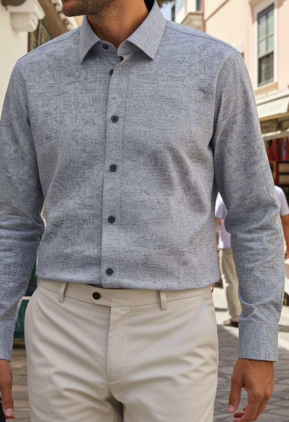 Slim Fit Uzun Kol Desenli Erkek Gömlek 3GMK312440003 - Giovanni Fratelli