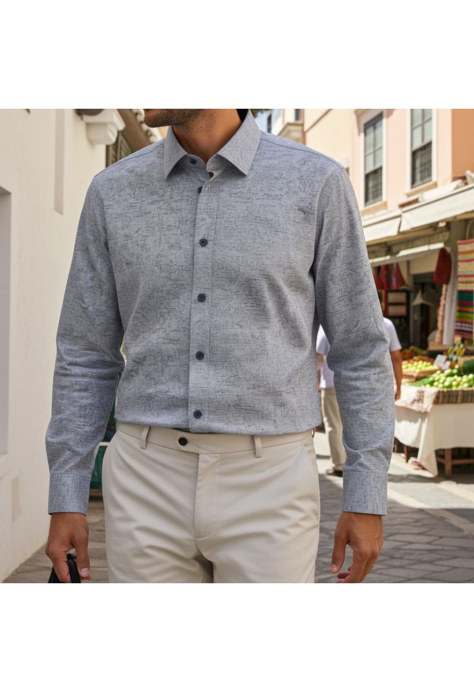 Slim Fit Uzun Kol Desenli Erkek Gömlek 3GMK312440003 - Giovanni Fratelli
