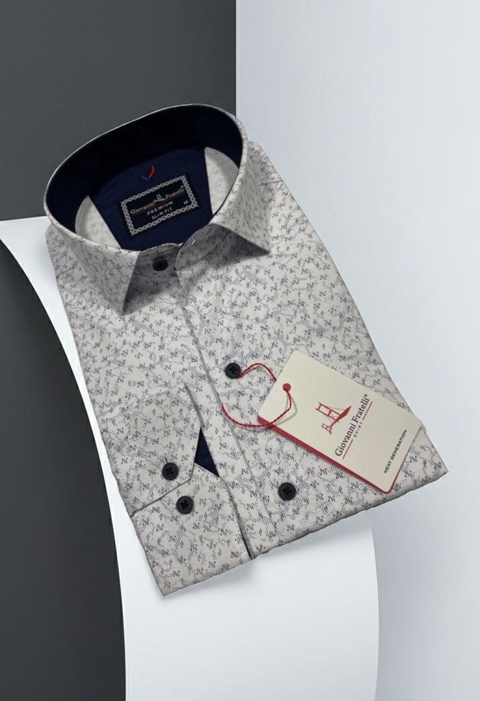 Slim Fit Uzun Kol Desenli Erkek Gömlek 3GMK312441001