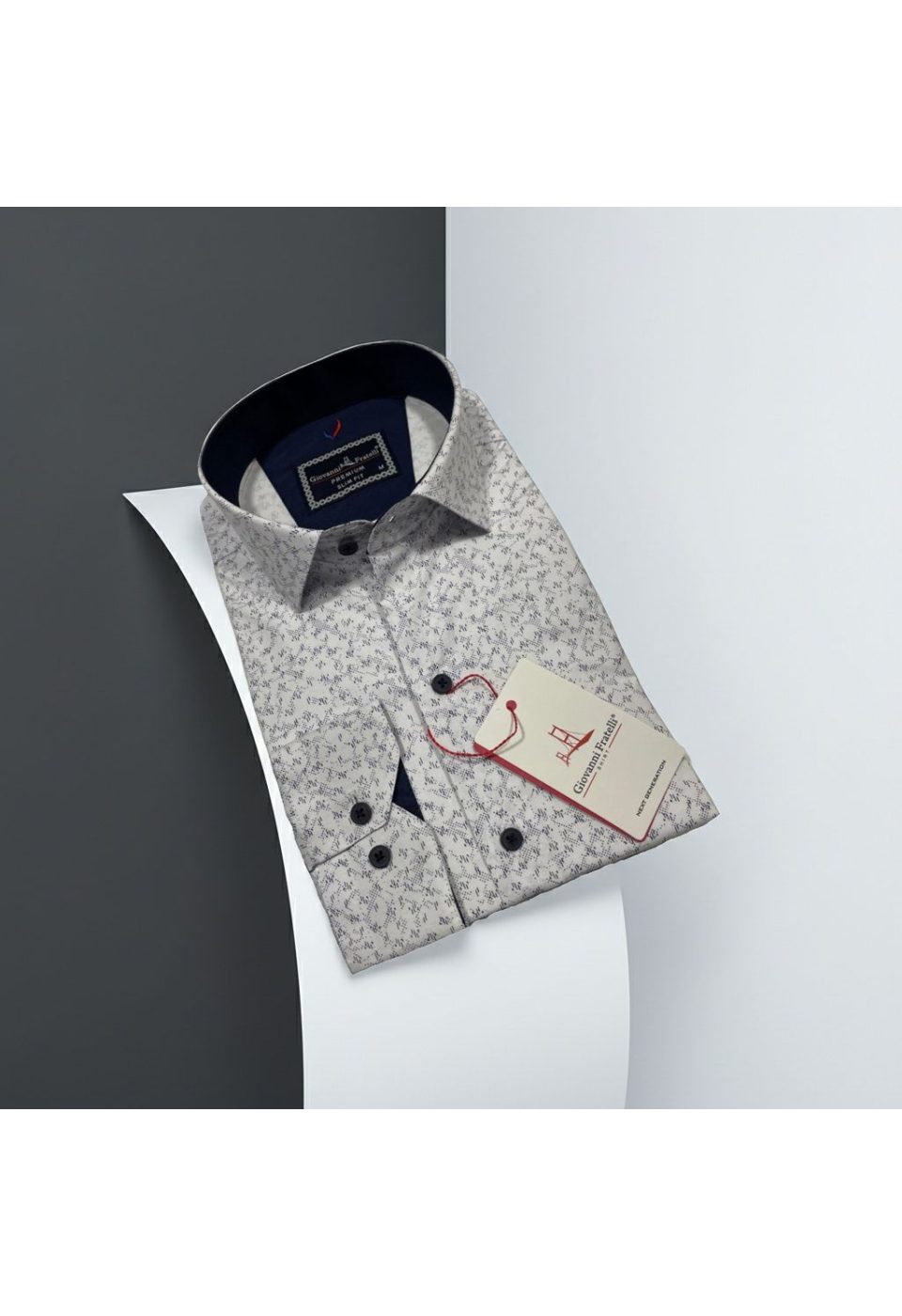 2441 CR 001 Slim Fit Uzun Kol Desenli Erkek Gömlek 3GMK312441001 - Giovanni Fratelli