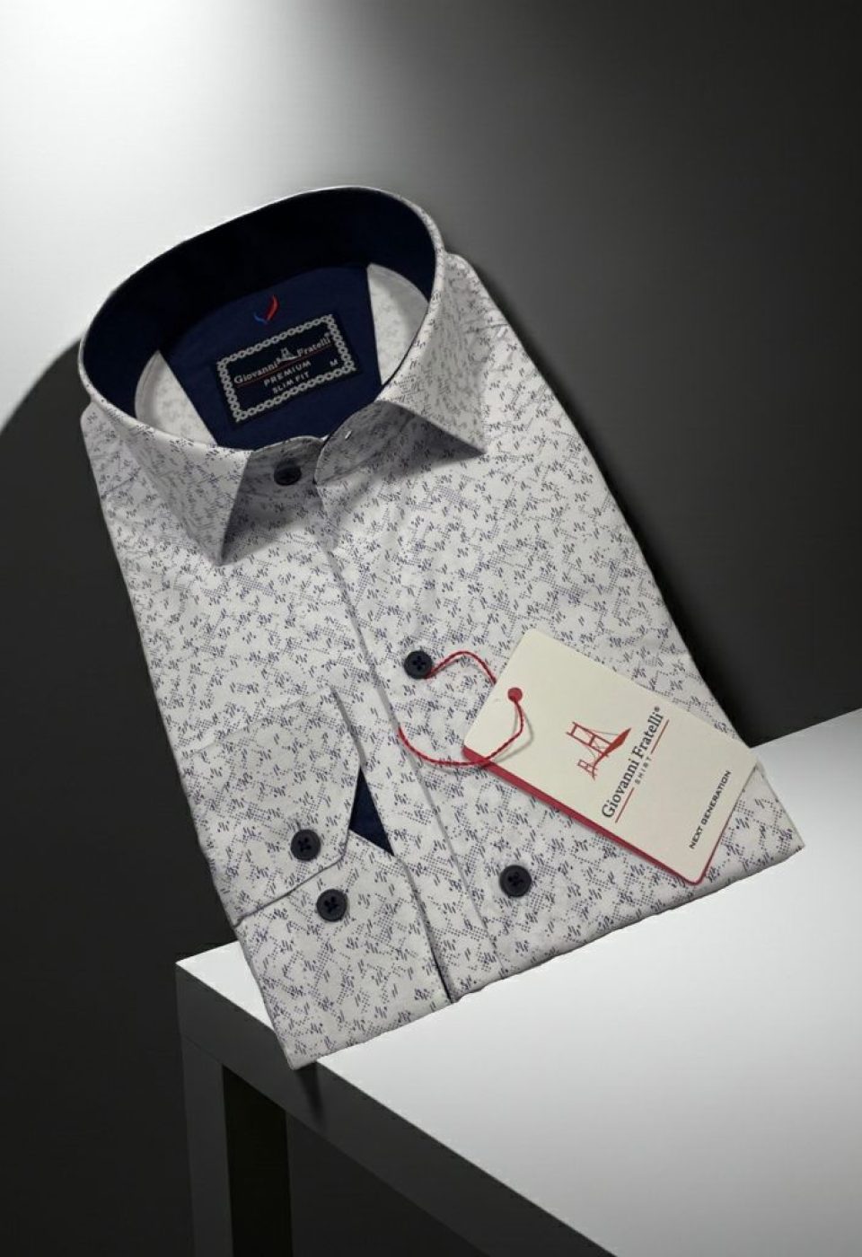 Slim Fit Uzun Kol Desenli Erkek Gömlek 3GMK312441001