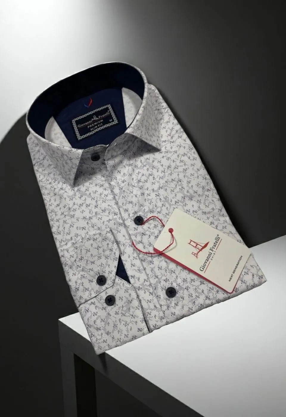 Slim Fit Uzun Kol Desenli Erkek Gömlek 3GMK312441001
