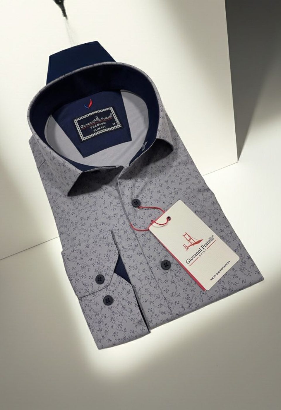 Slim Fit Uzun Kol Desenli Erkek Gömlek 3GMK312441002