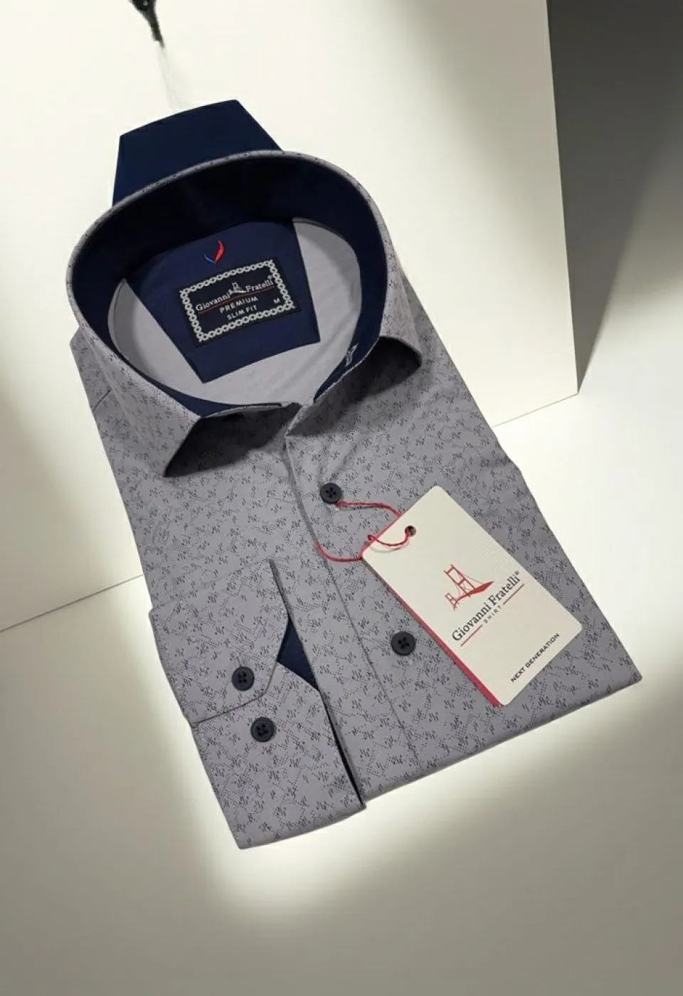 Slim Fit Uzun Kol Desenli Erkek Gömlek 3GMK312441002