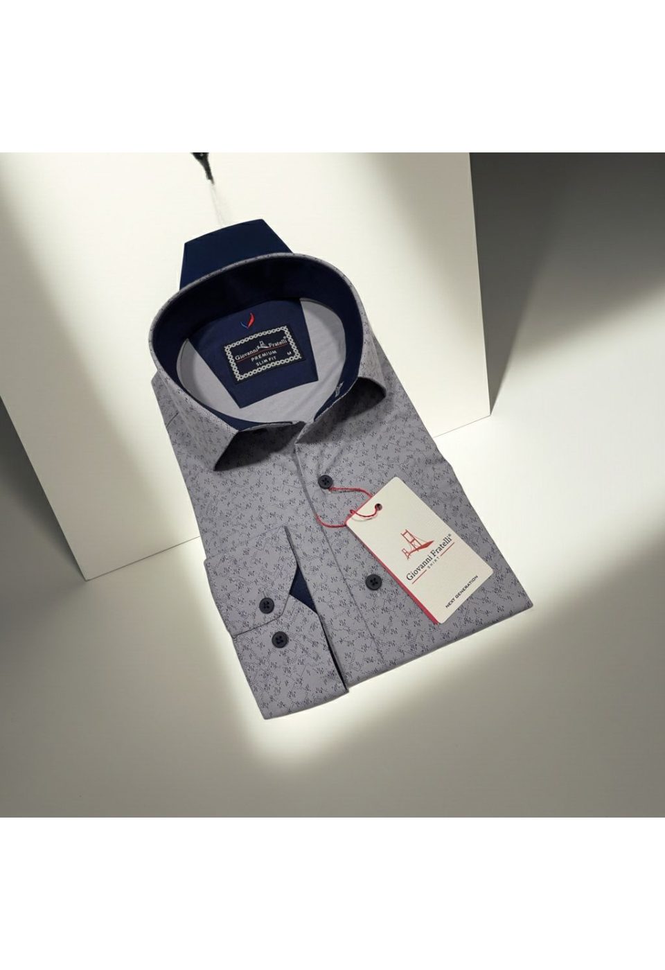 Slim Fit Uzun Kol Desenli Erkek Gömlek 3GMK312441002 - Giovanni Fratelli