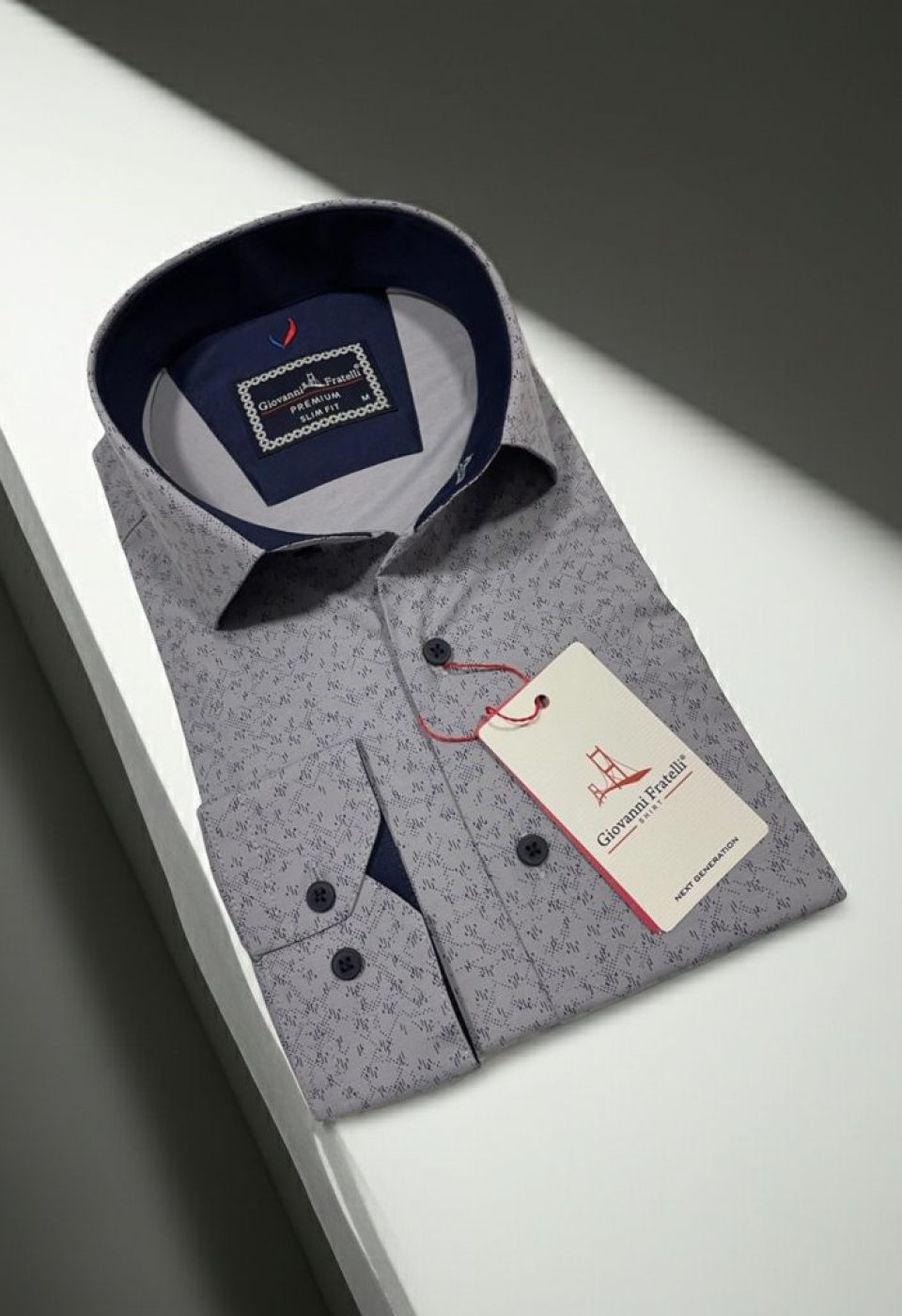 Slim Fit Uzun Kol Desenli Erkek Gömlek 3GMK312441002