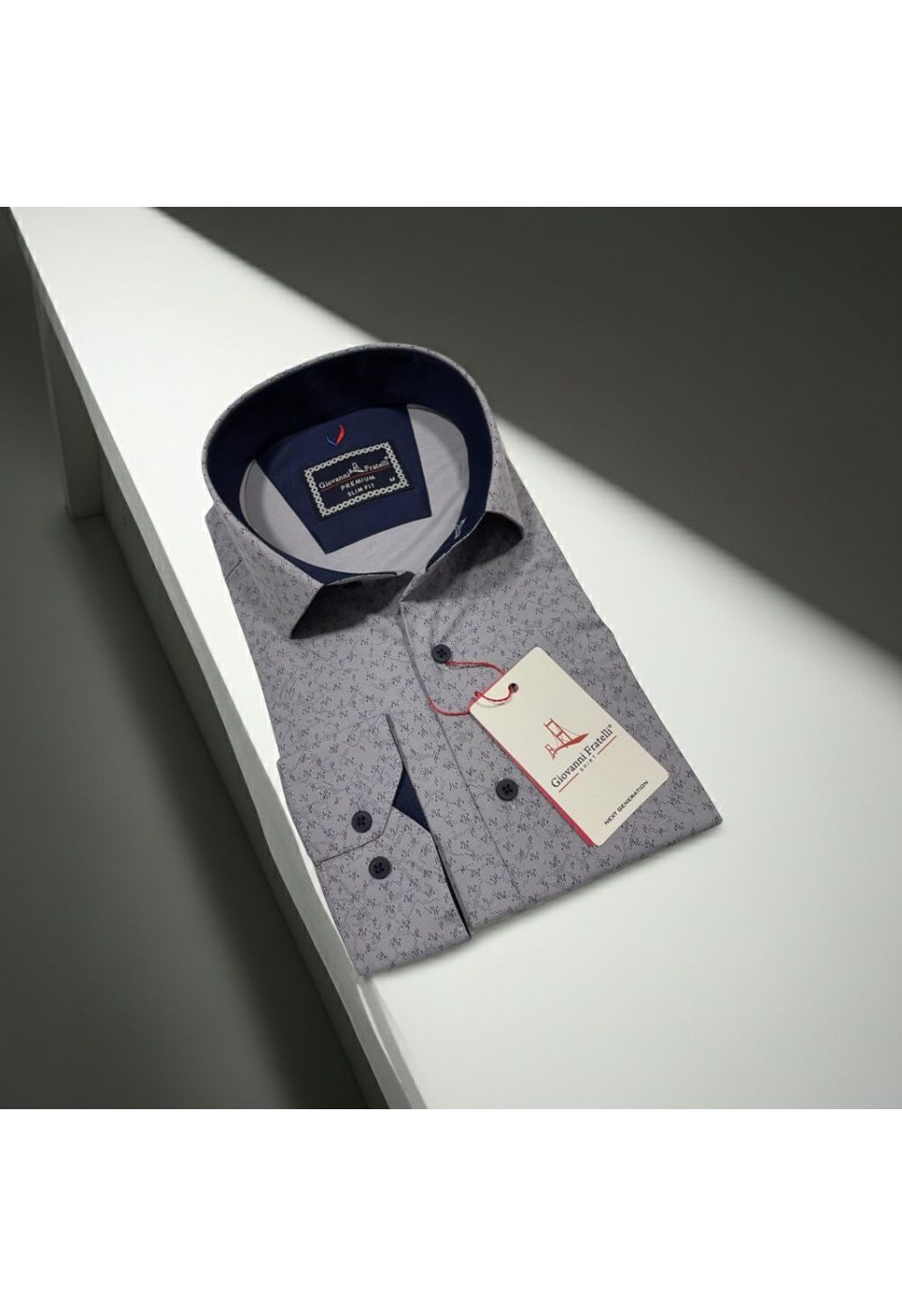 Slim Fit Uzun Kol Desenli Erkek Gömlek 3GMK312441002 - Giovanni Fratelli