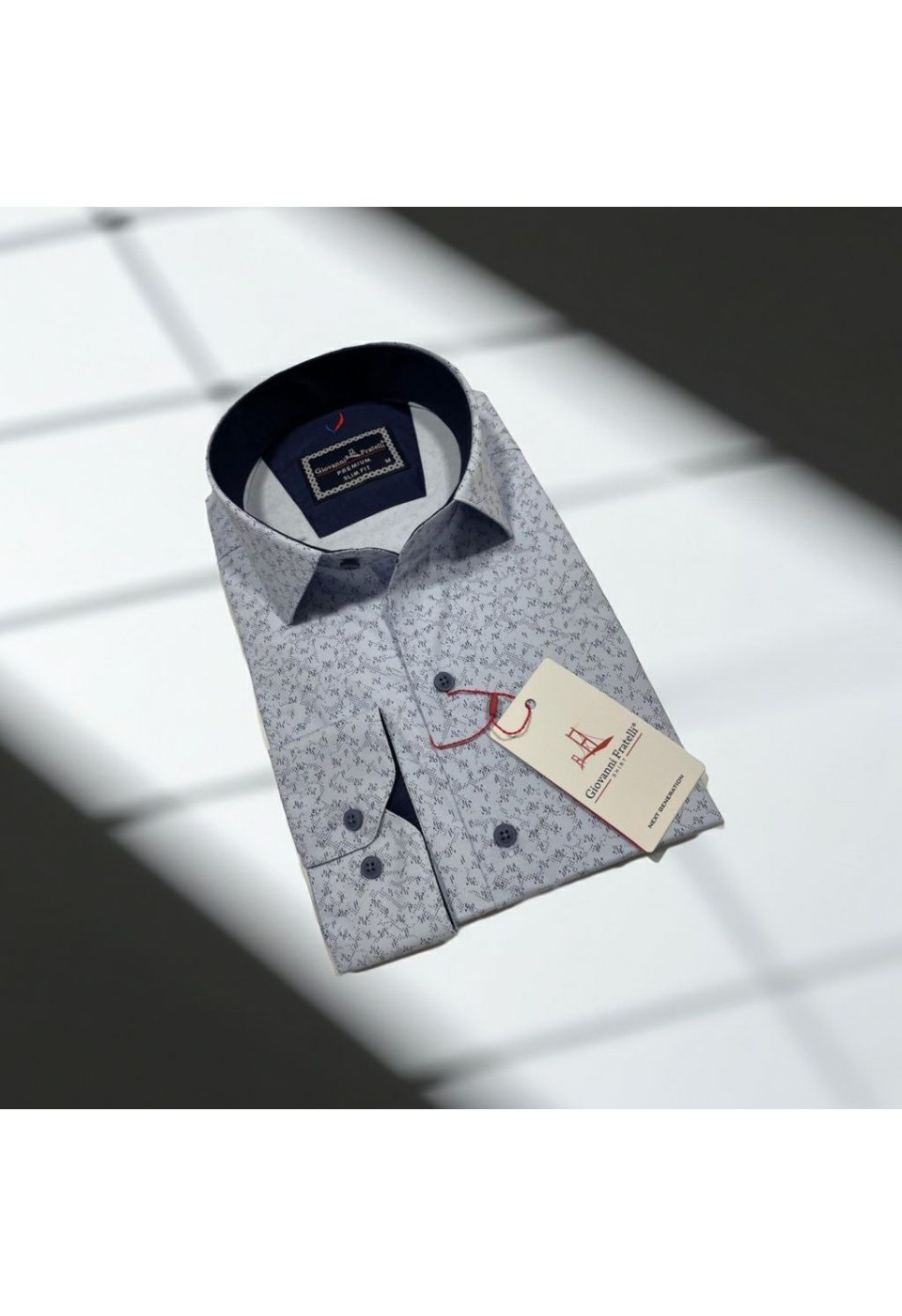 2441 CR 003 Slim Fit Uzun Kol Desenli Erkek Gömlek 3GMK312441003 - Giovanni Fratelli