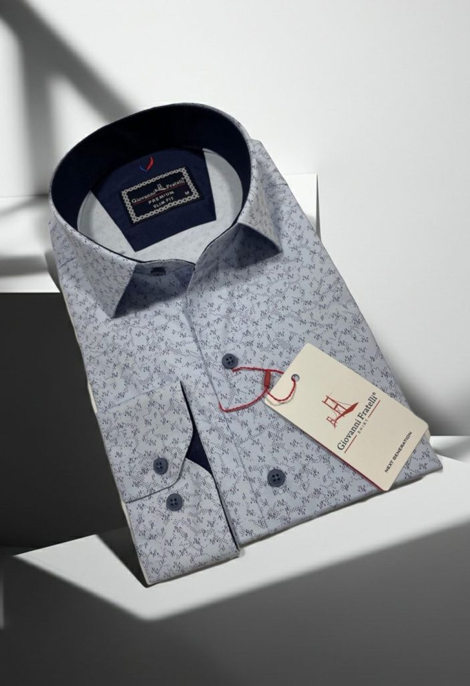 Slim Fit Uzun Kol Desenli Erkek Gömlek 3GMK312441003