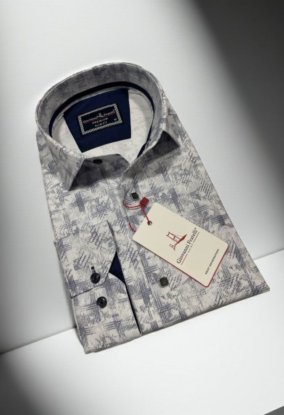 Slim Fit Uzun Kol Desenli Erkek Gömlek 3GMK312443001