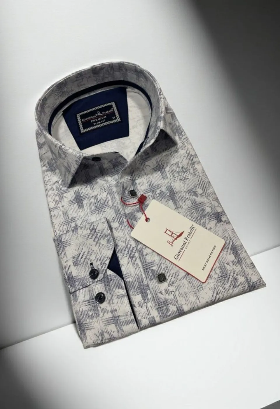 Slim Fit Uzun Kol Desenli Erkek Gömlek 3GMK312443001