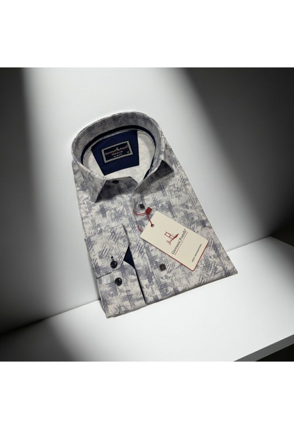 Slim Fit Uzun Kol Desenli Erkek Gömlek 3GMK312443001 - Giovanni Fratelli