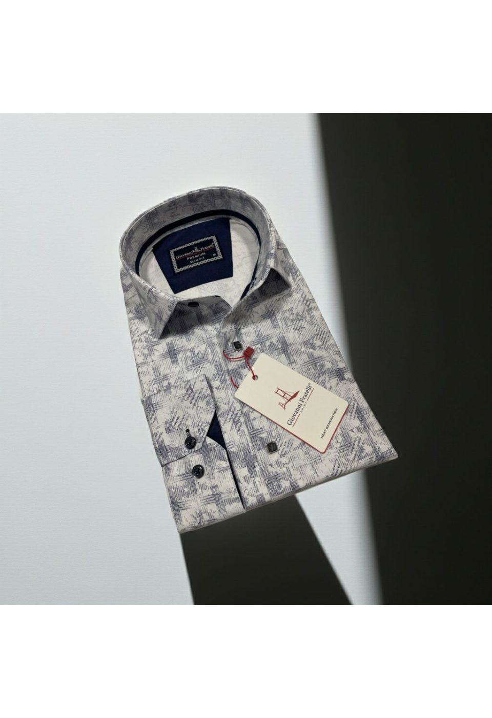 Slim Fit Uzun Kol Desenli Erkek Gömlek 3GMK312443001 - Giovanni Fratelli