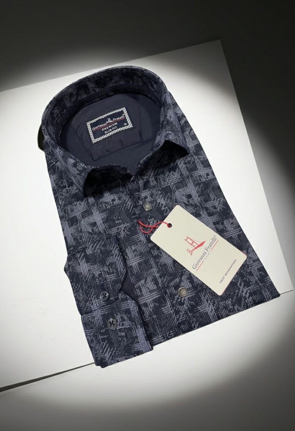 Slim Fit Uzun Kol Desenli Erkek Gömlek 3GMK312443002