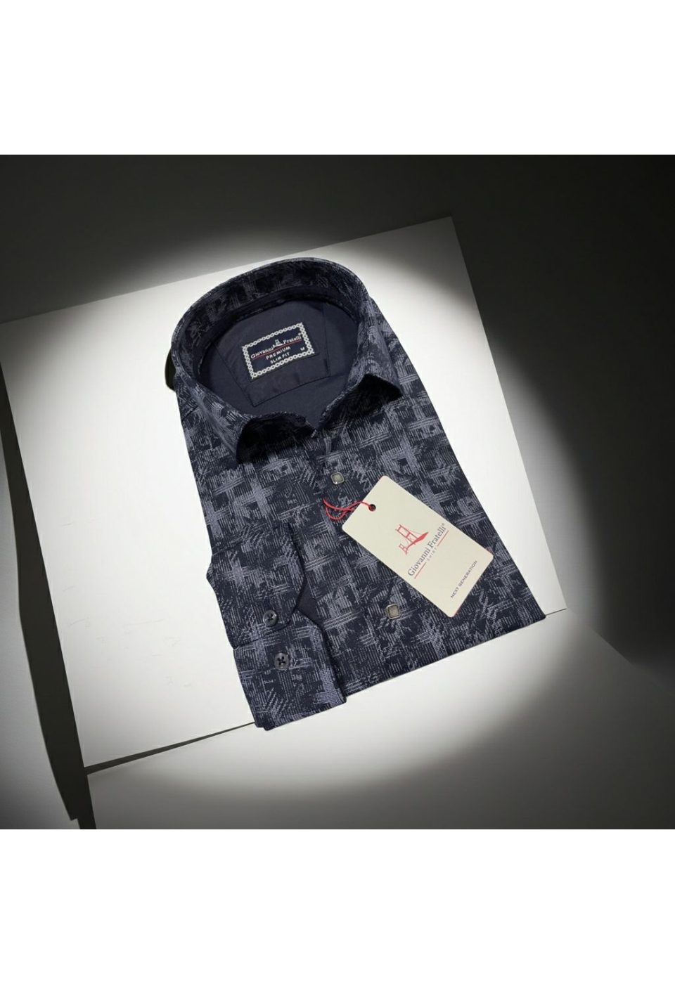 2443 CR 002 Slim Fit Uzun Kol Desenli Erkek Gömlek 3GMK312443002 - Giovanni Fratelli