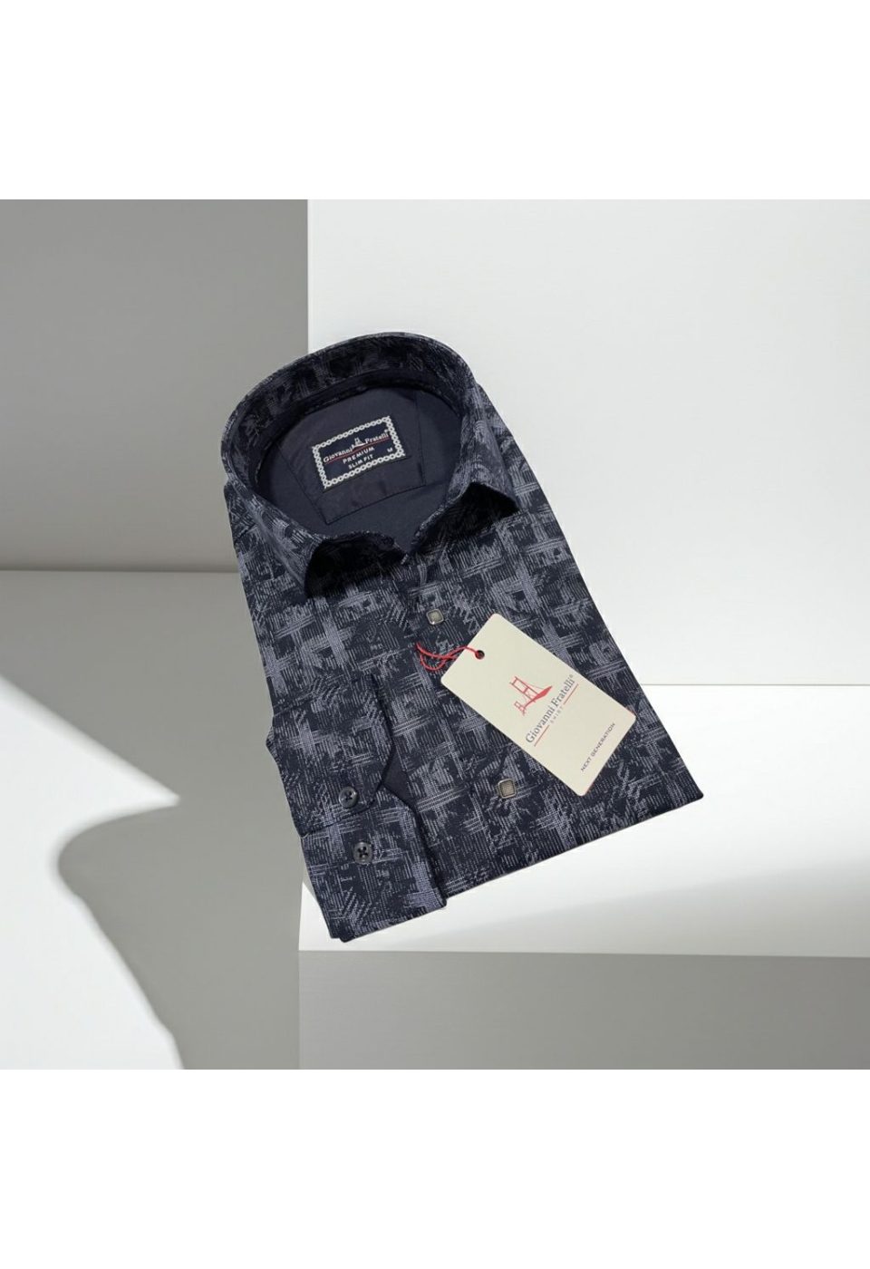 2443 CR 002 Slim Fit Uzun Kol Desenli Erkek Gömlek 3GMK312443002 - Giovanni Fratelli