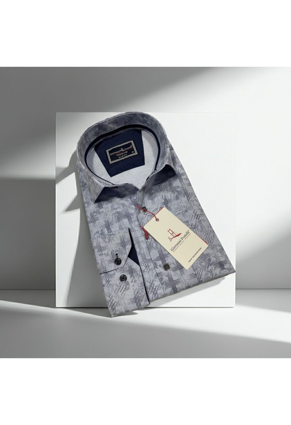 Slim Fit Uzun Kol Desenli Erkek Gömlek 3GMK312443003 - Giovanni Fratelli