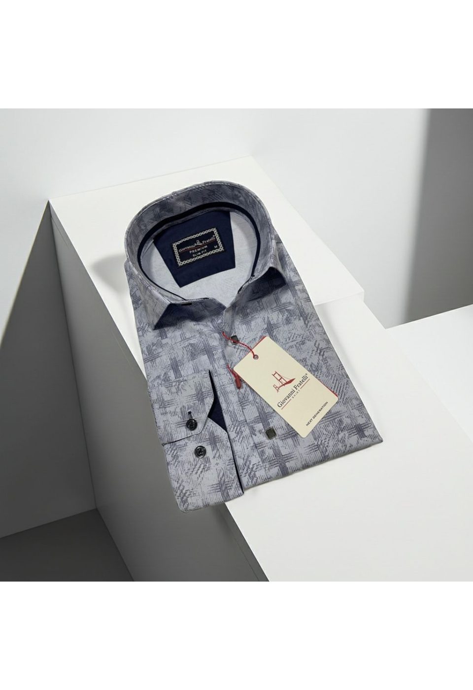 Slim Fit Uzun Kol Desenli Erkek Gömlek 3GMK312443003 - Giovanni Fratelli