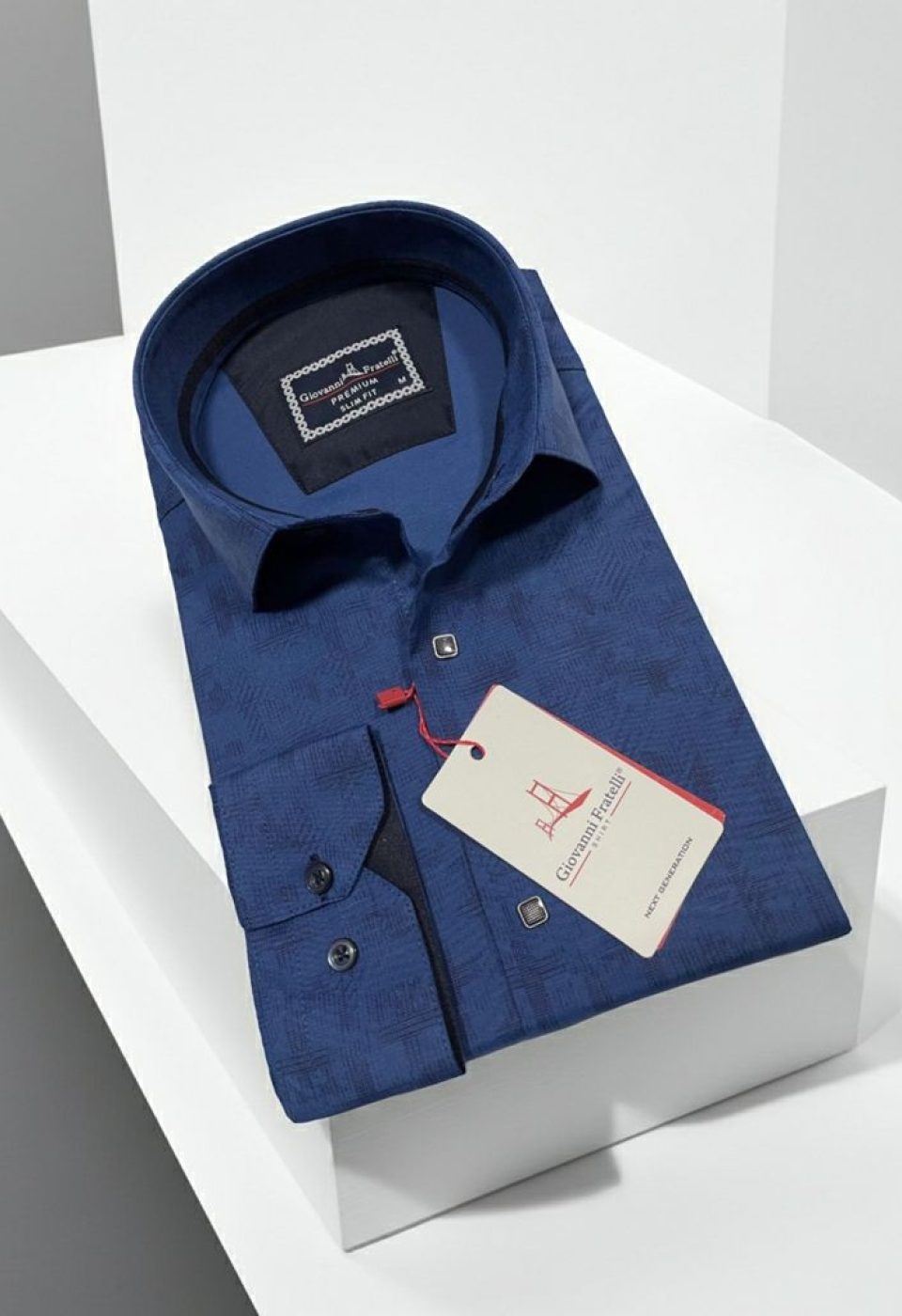Slim Fit Uzun Kol Desenli Erkek Gömlek 3GMK312443004