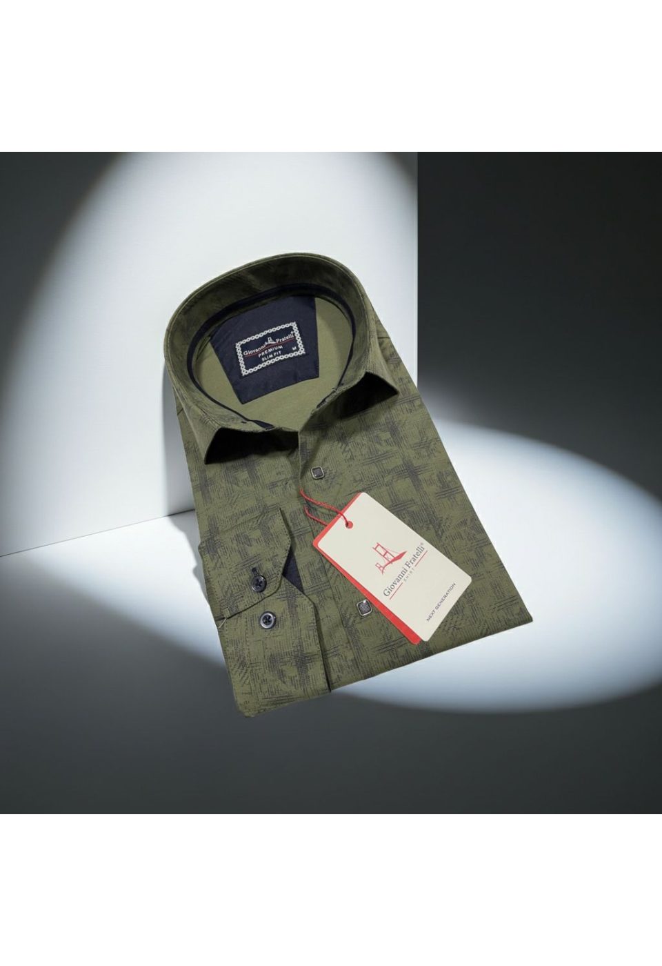 Slim Fit Uzun Kol Desenli Erkek Gömlek 3GMK312443005 - Giovanni Fratelli