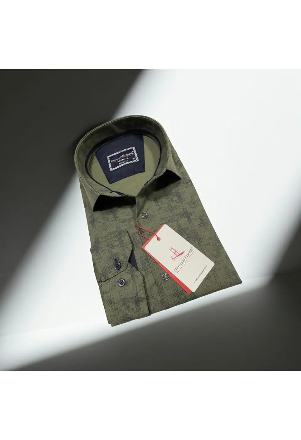 Slim Fit Uzun Kol Desenli Erkek Gömlek 3GMK312443005 - Giovanni Fratelli