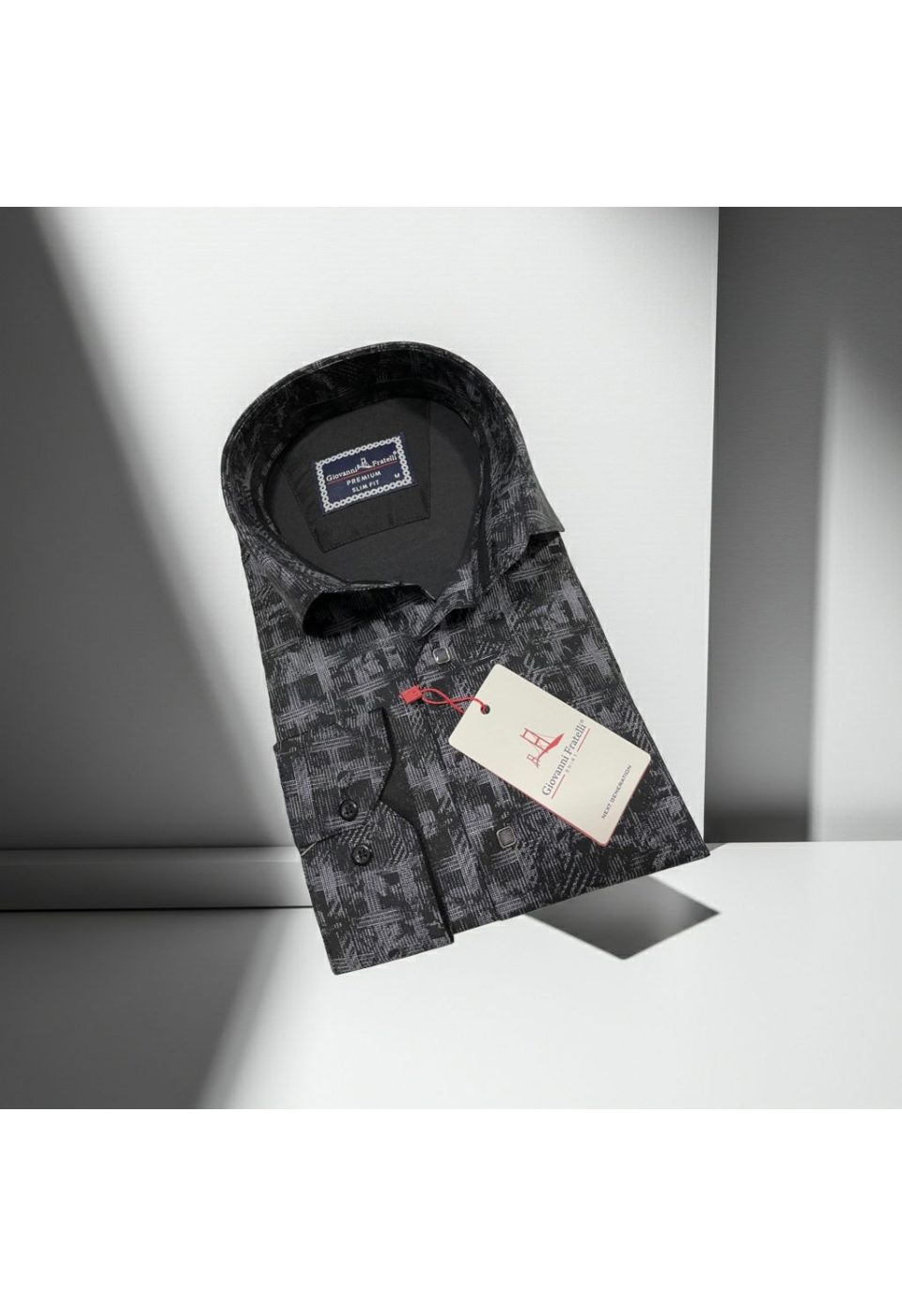 Slim Fit Uzun Kol Desenli Erkek Gömlek 3GMK312443006 - Giovanni Fratelli