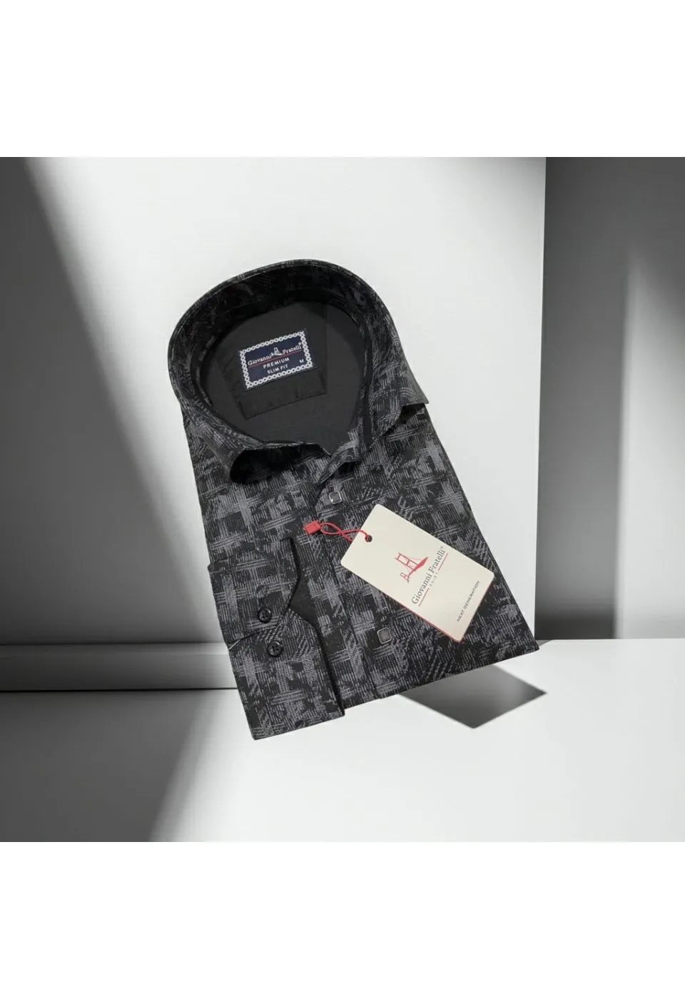 Slim Fit Uzun Kol Desenli Erkek Gömlek 3GMK312443006 - Giovanni Fratelli