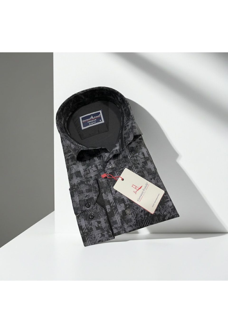 Slim Fit Uzun Kol Desenli Erkek Gömlek 3GMK312443006 - Giovanni Fratelli