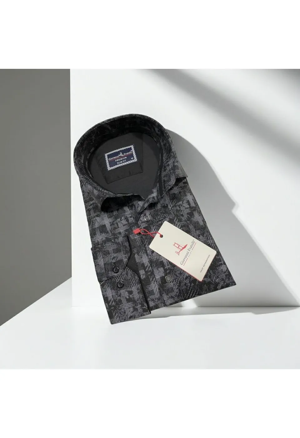 Slim Fit Uzun Kol Desenli Erkek Gömlek 3GMK312443006 - Giovanni Fratelli