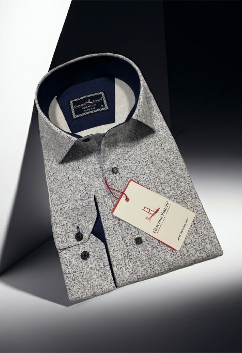 Slim Fit Uzun Kol Desenli Erkek Gömlek 3GMK312444001