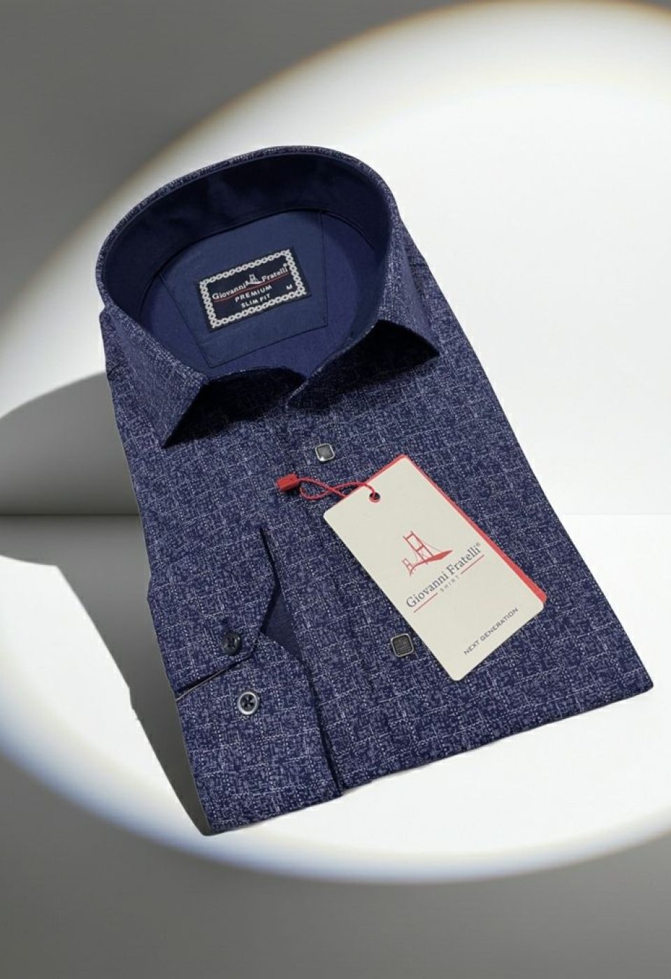 Slim Fit Uzun Kol Desenli Erkek Gömlek 3GMK312444002