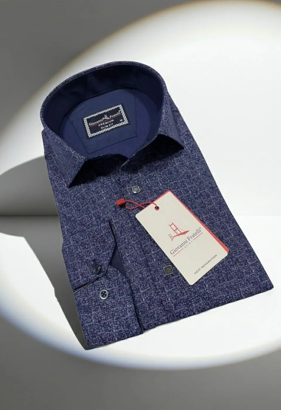 Slim Fit Uzun Kol Desenli Erkek Gömlek 3GMK312444002