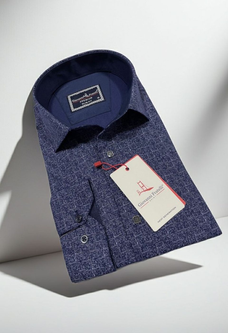 Slim Fit Uzun Kol Desenli Erkek Gömlek 3GMK312444002 - Giovanni Fratelli