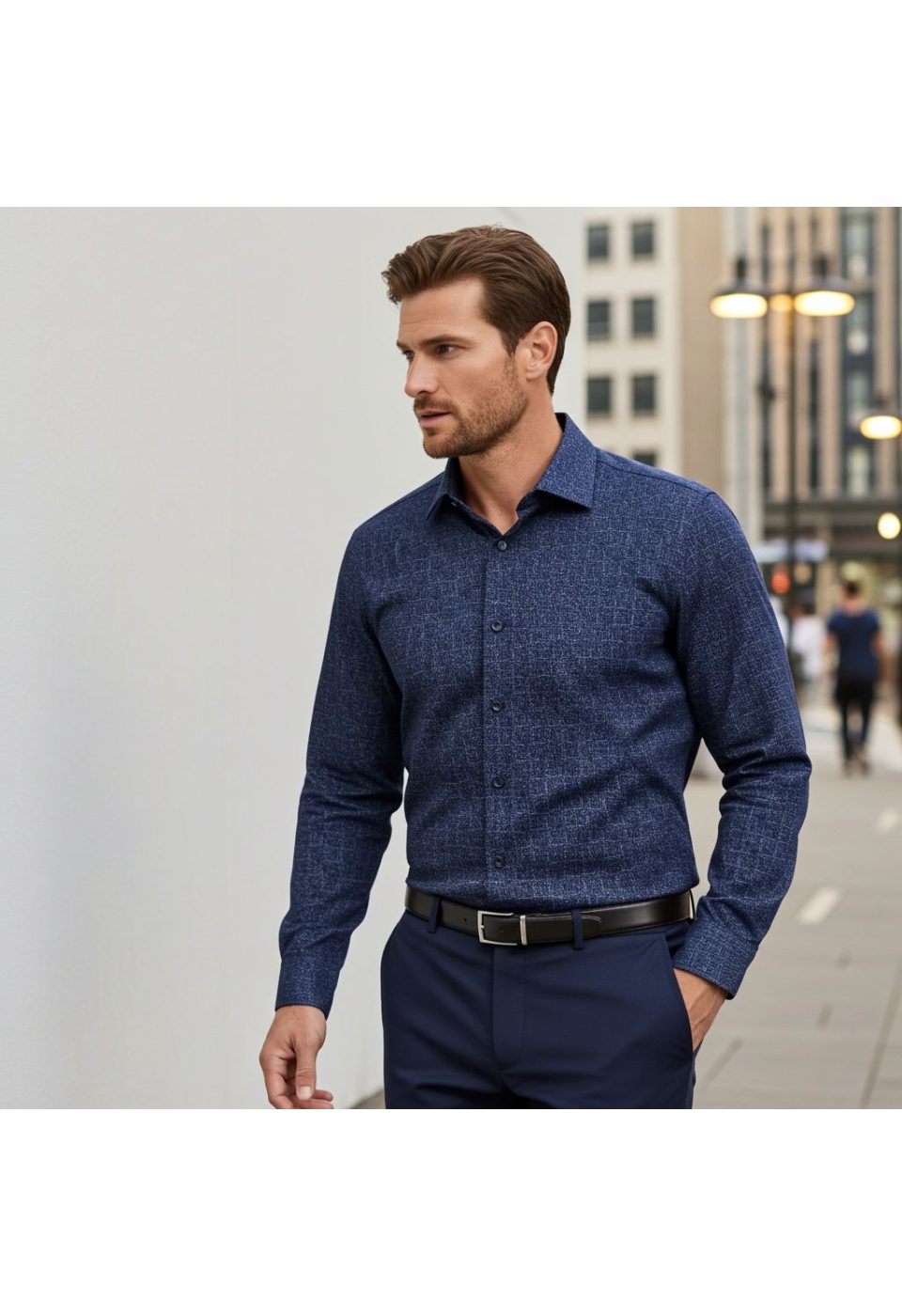 Slim Fit Uzun Kol Desenli Erkek Gömlek 3GMK312444002 - Giovanni Fratelli