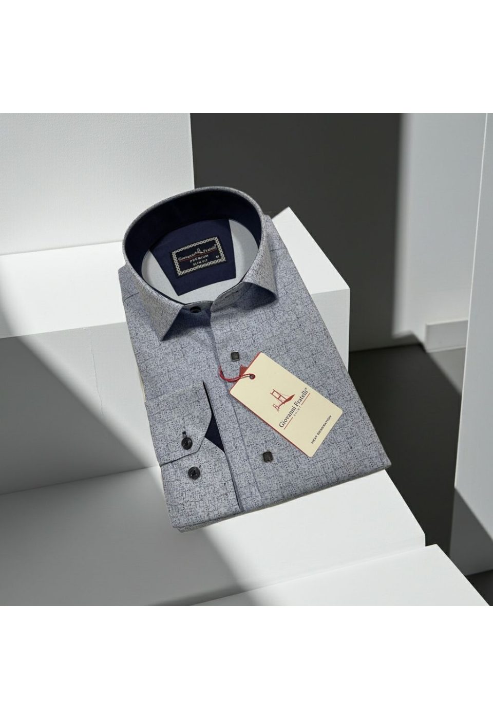 Slim Fit Uzun Kol Desenli Erkek Gömlek 3GMK312444003 - Giovanni Fratelli