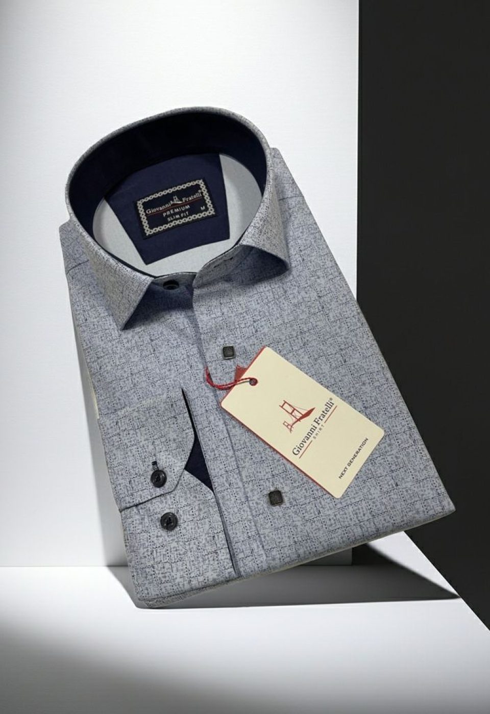 Slim Fit Uzun Kol Desenli Erkek Gömlek 3GMK312444003 - Giovanni Fratelli