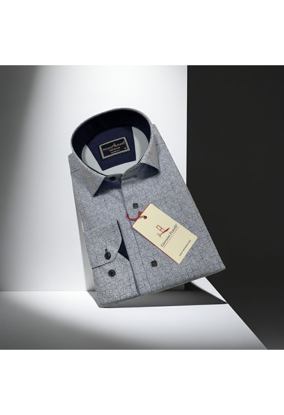Slim Fit Uzun Kol Desenli Erkek Gömlek 3GMK312444003 - Giovanni Fratelli